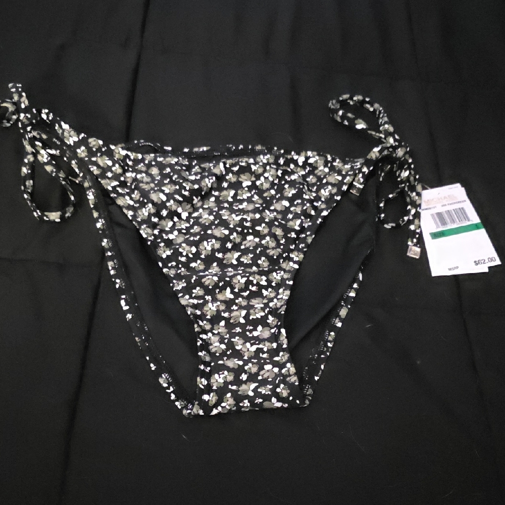 MICHAEL Michael Kors Black Floral Bikini Bottom